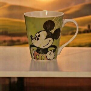 Vintage Disney Mickey Mouse Coffee Mug – Green Classic Character Cup